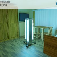 Bild HA-UV Raumdesinfektor 3D desinfiziert Bewohnerzimmer im Pflegeheim